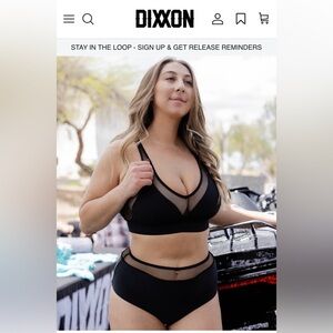 DIXXON WOMEN'S LUXE BLACK MESH BIKINI TOP and BOTTOM XL